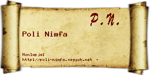 Poli Nimfa névjegykártya